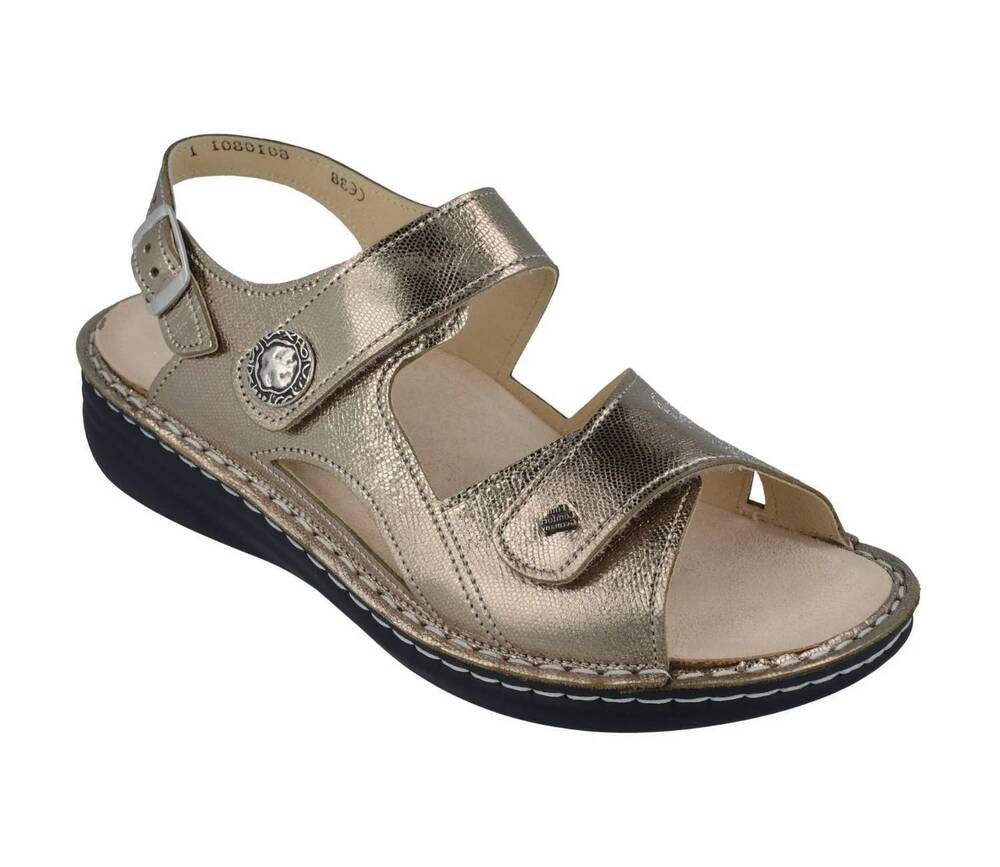 NEW FINN COMFORT women's barbuda comfort sandals in oro newport